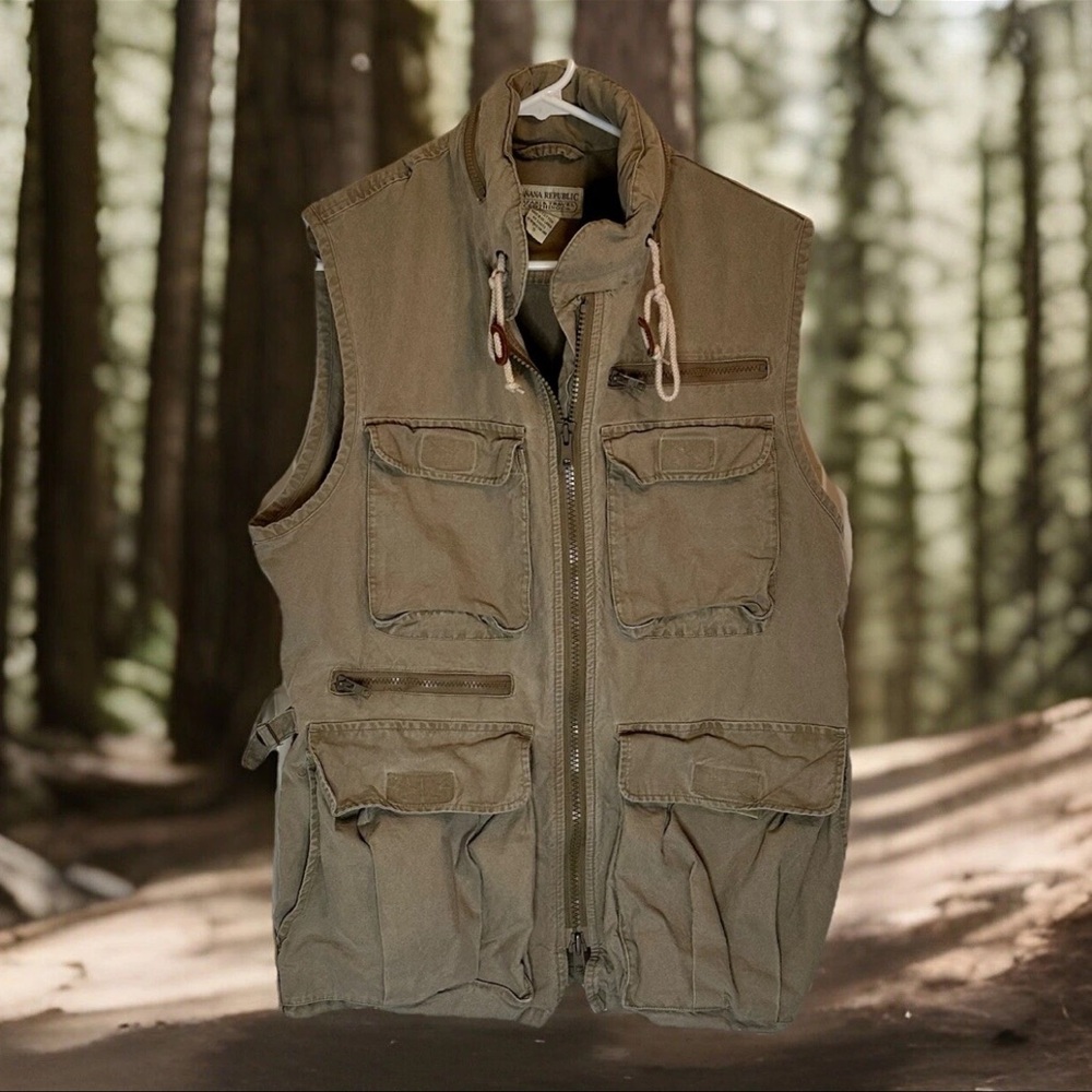 Men's Utility Field Vest - Olive Green